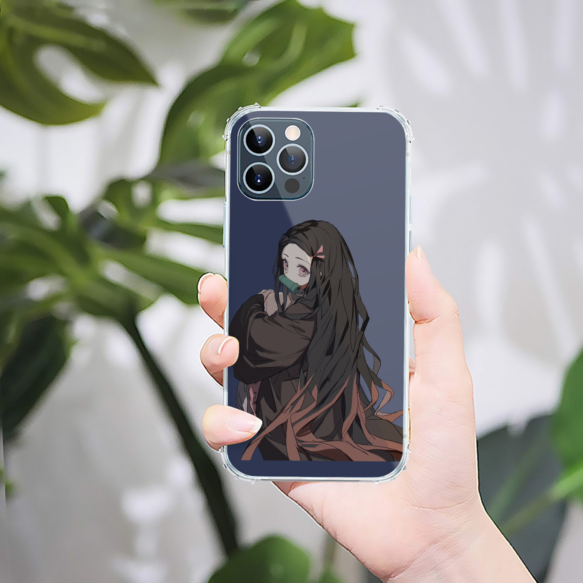 （画像用） 鬼滅の刃（きめつのやいば）竈門 禰󠄀豆子／かまど ねずこ Kamado Nezuko 【iPhone 12シリーズ対応】透明スマホケース（クリアソフトケース）